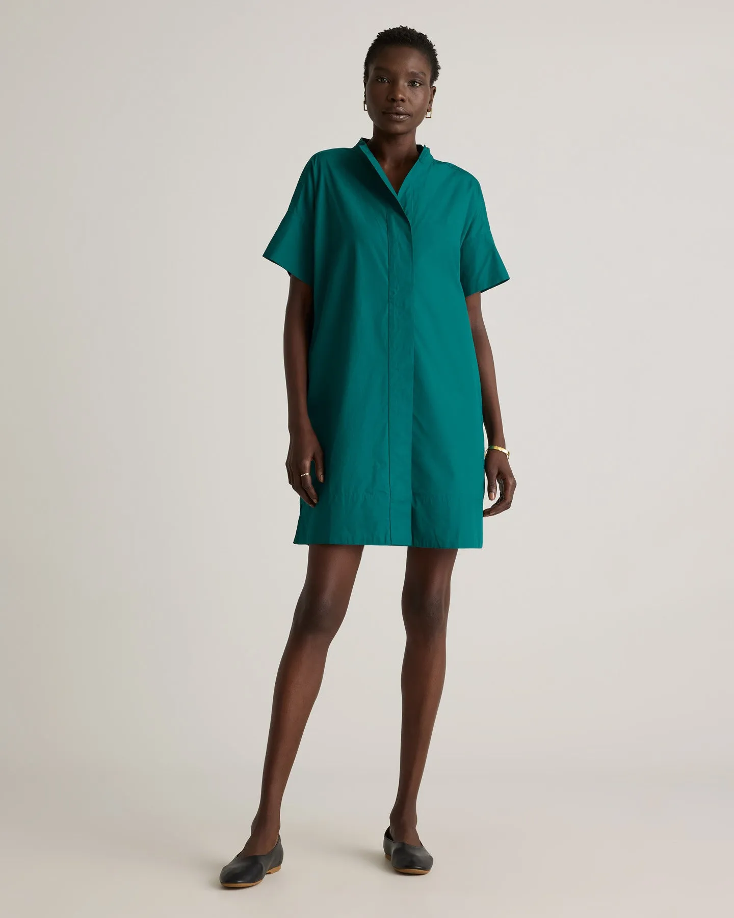 100% Organic Cotton Short Sleeve Shirt Dress