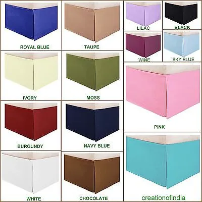 11 Inches Drop Bed Skirt Sky Blue Solid Egyptian Cotton 1000TC