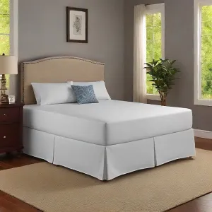 9 Inch Drop Bed Skirt Solid White Egyptian Cotton 1000TC