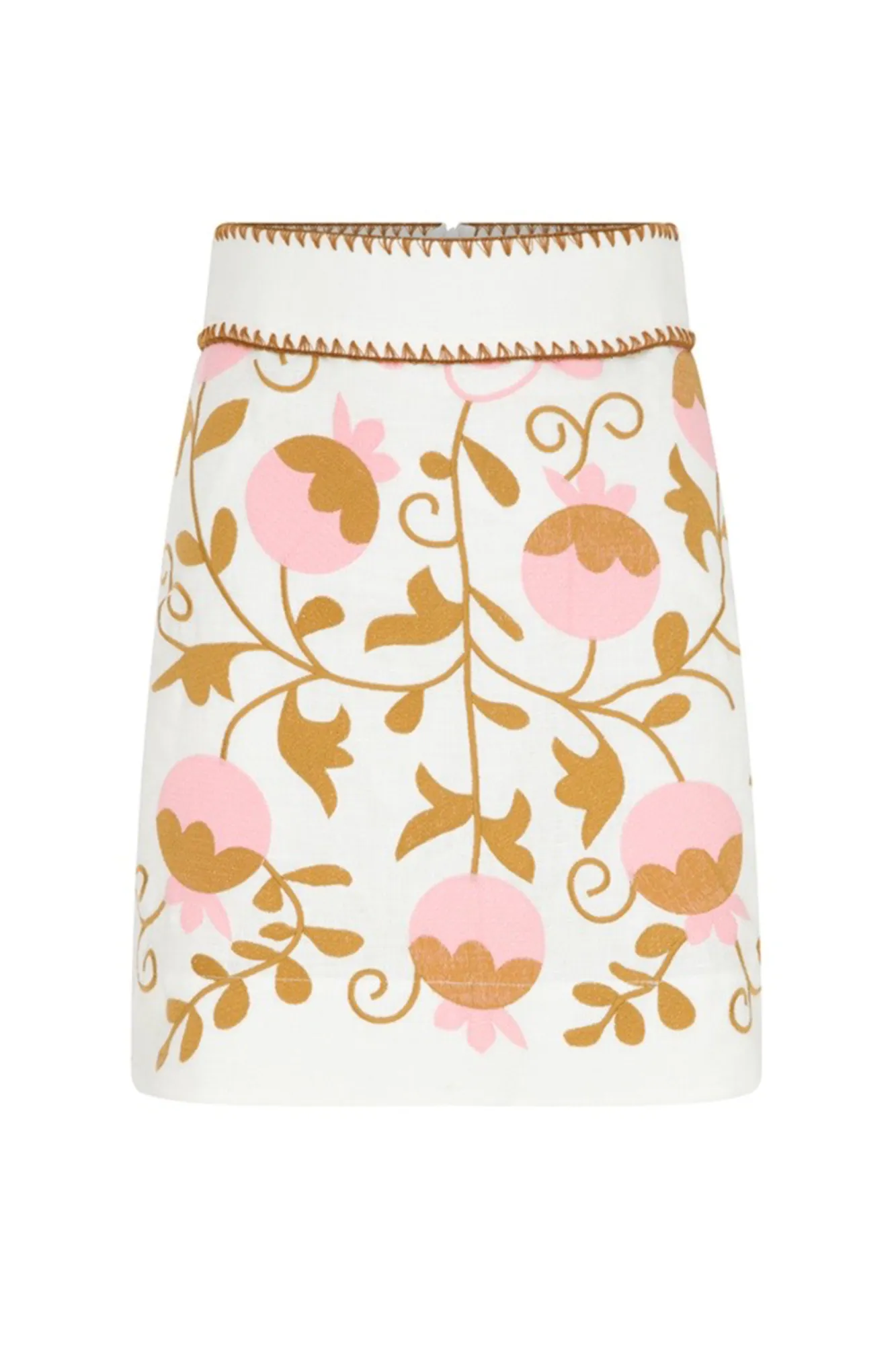 Almira Uzbeck Mini Skirt OffWhite/Pink