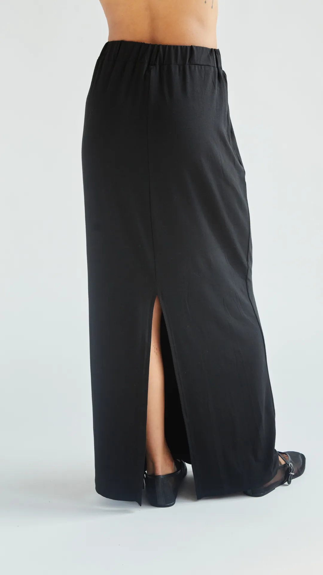 ARIA JERSEY SKIRT - BLACK