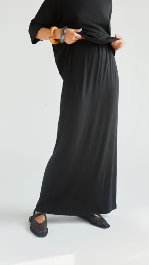 ARIA JERSEY SKIRT - BLACK