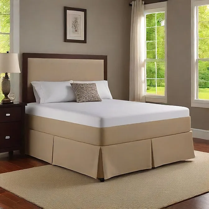 Bed Skirt 18" Inches Drop Beige Egyptian Cotton 1000TC