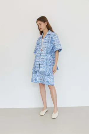 Carry Classic Blue Linen Skirt