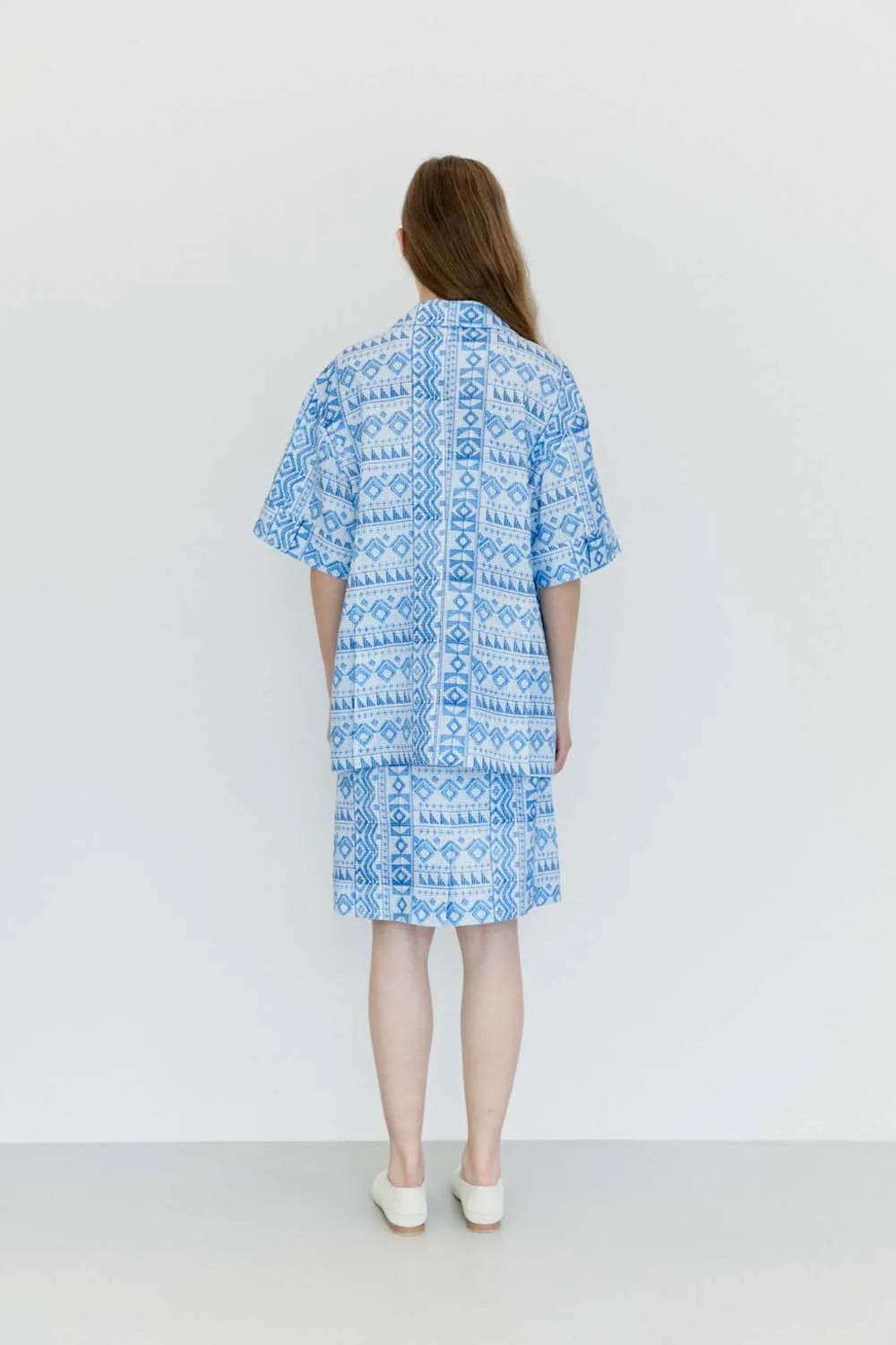 Carry Classic Blue Linen Skirt