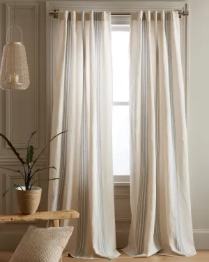 Coastal Stripe Linen Cotton Curtain
