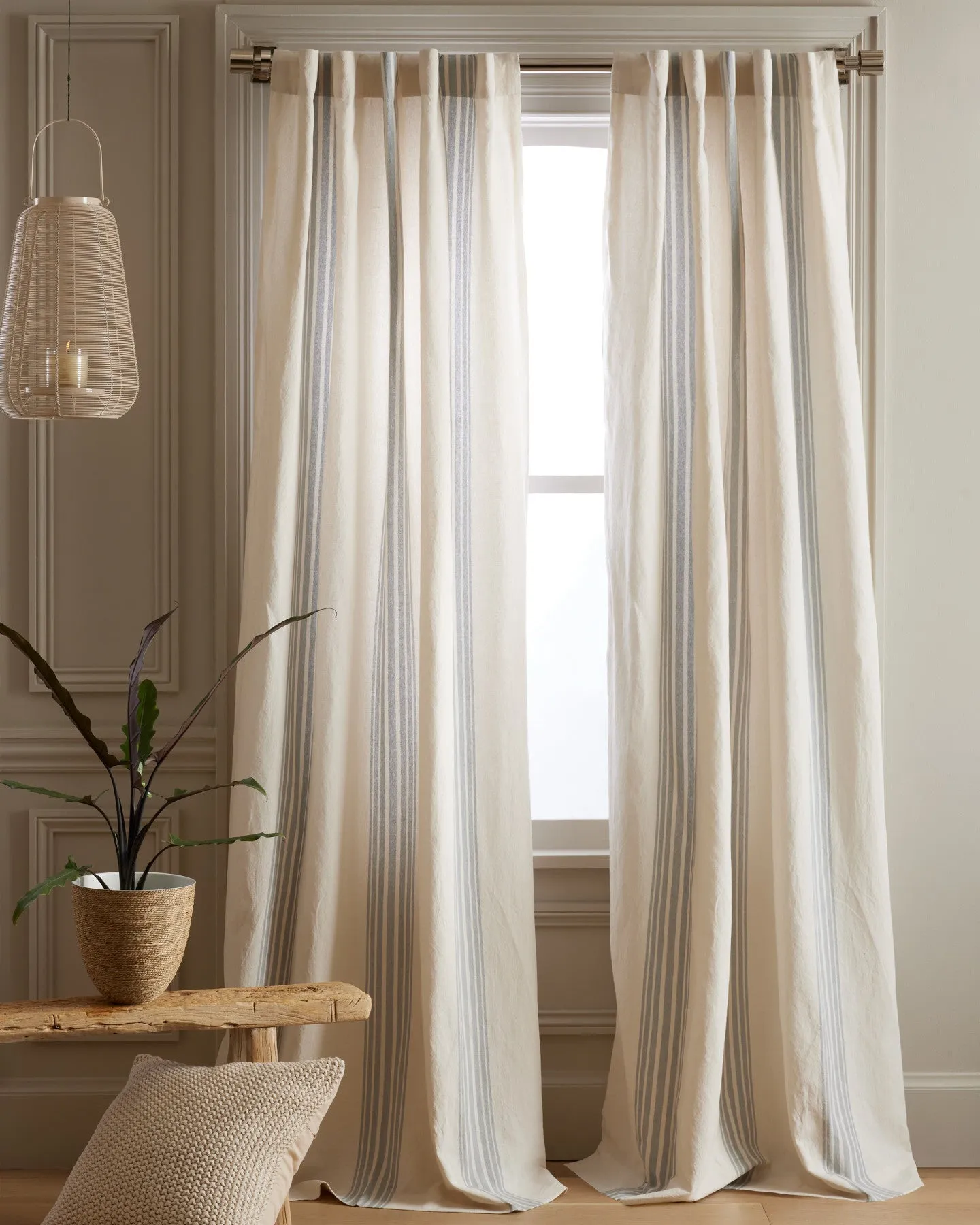 Coastal Stripe Linen Cotton Curtain