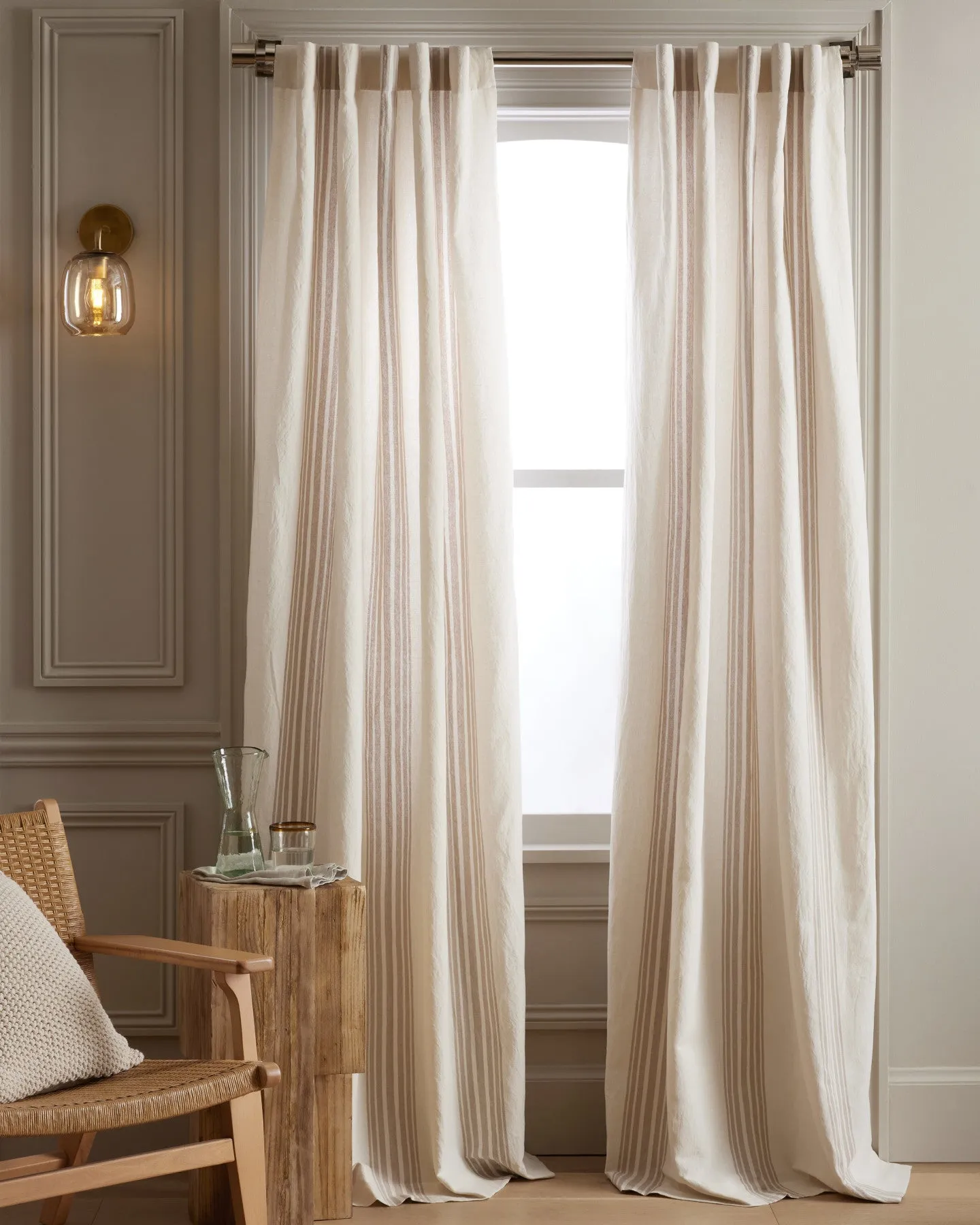 Coastal Stripe Linen Cotton Curtain