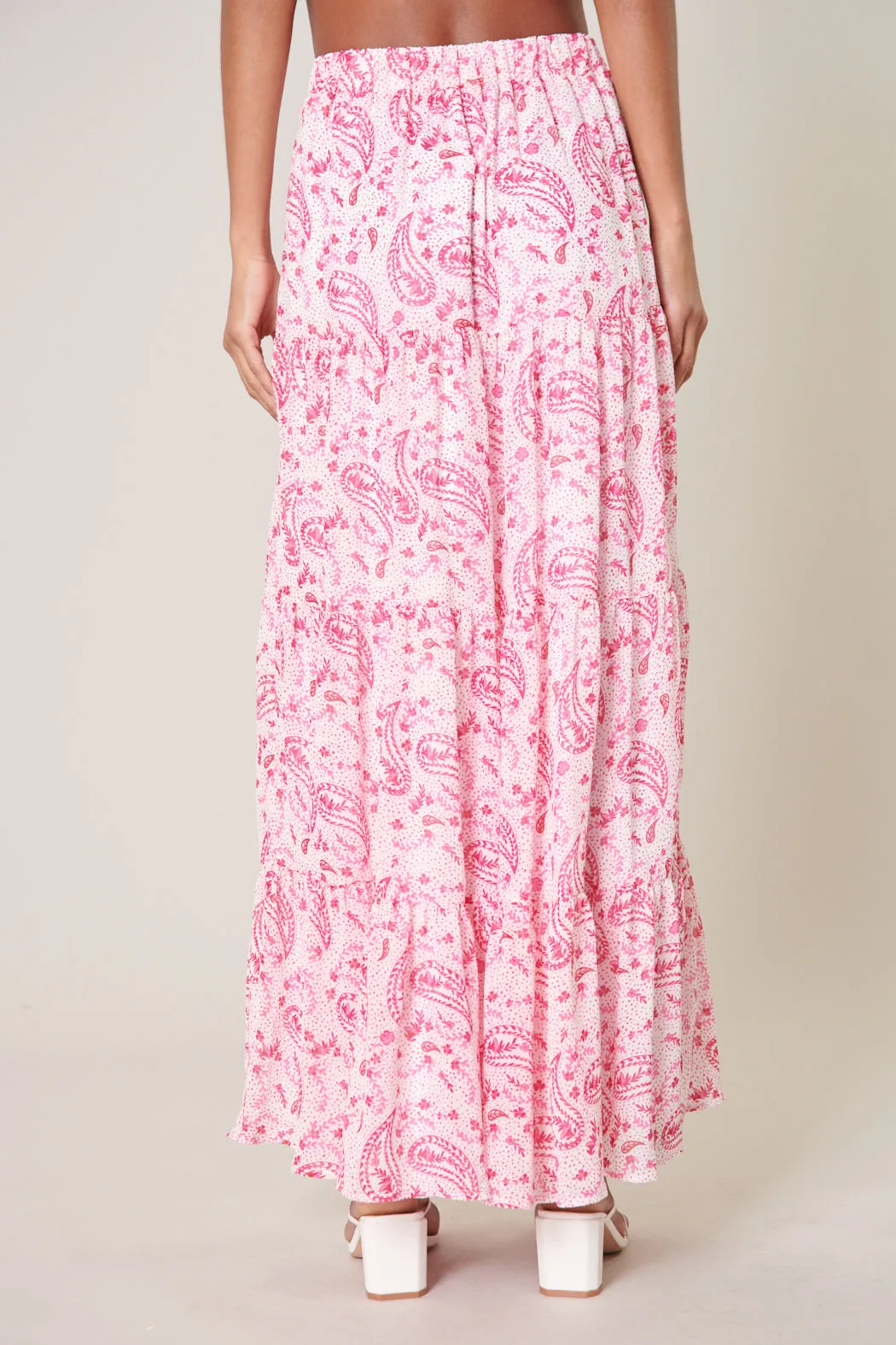 Corinna Paisley Bellingham Tiered Maxi Skirt