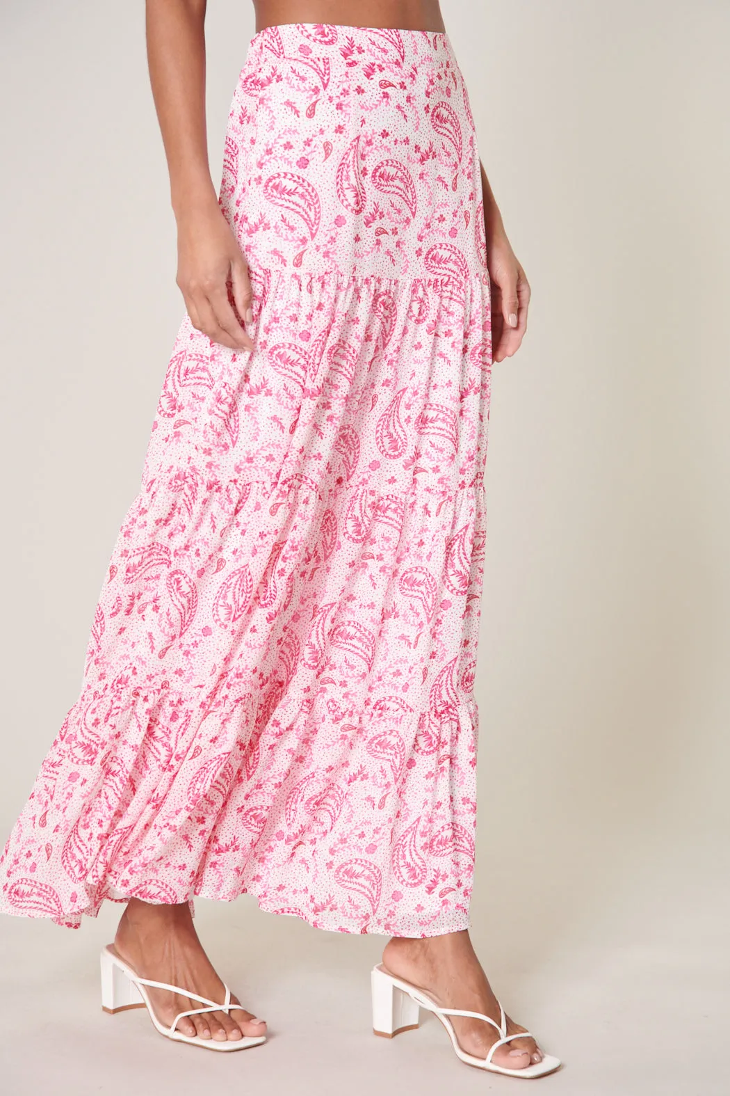 Corinna Paisley Bellingham Tiered Maxi Skirt
