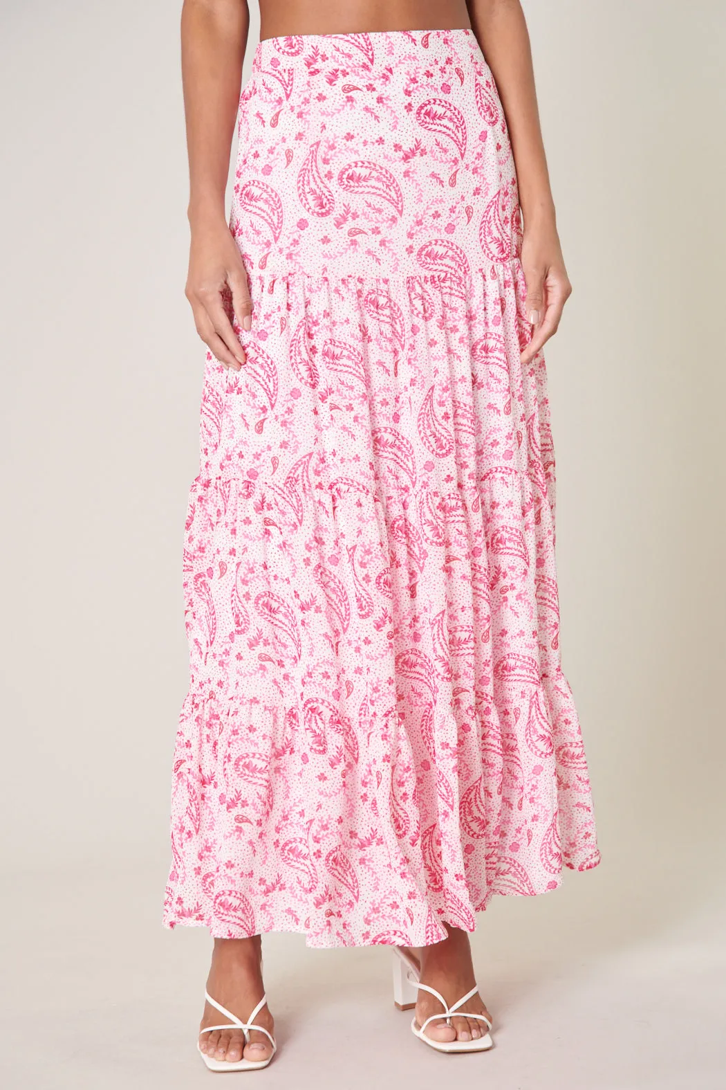 Corinna Paisley Bellingham Tiered Maxi Skirt