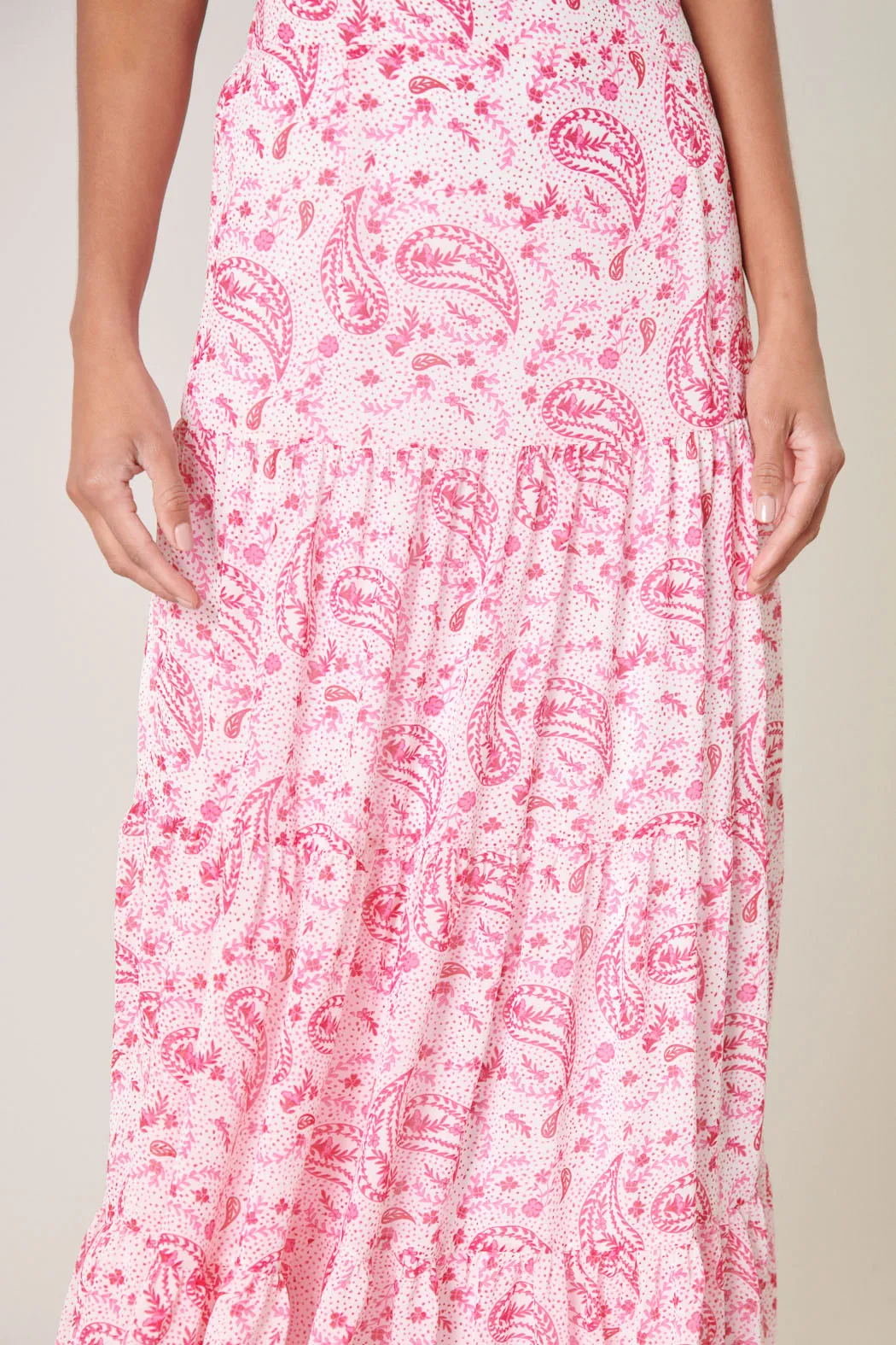 Corinna Paisley Bellingham Tiered Maxi Skirt