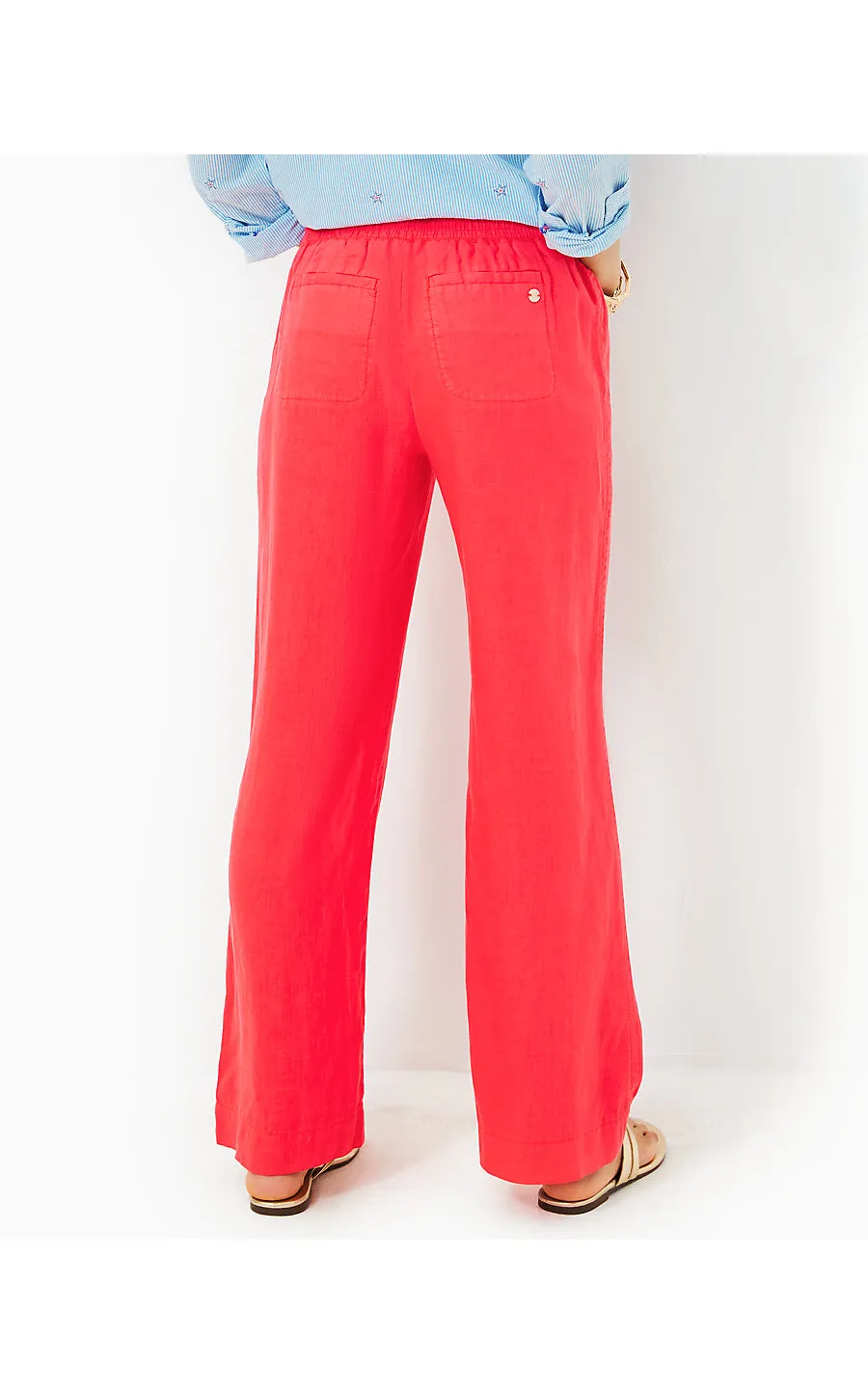 DERI LINEN PALAZZO - MIZNER RED