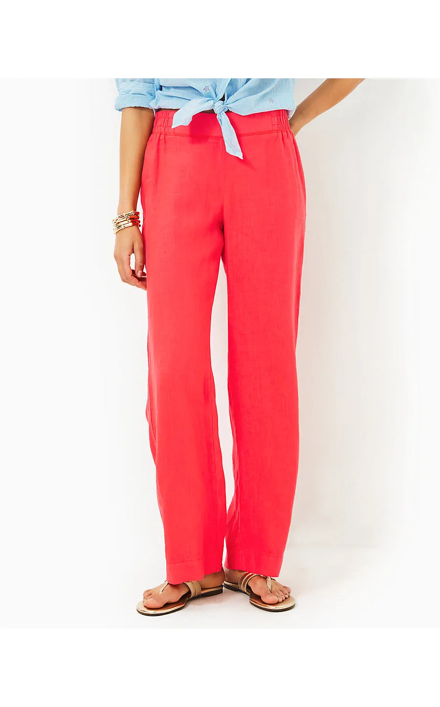 DERI LINEN PALAZZO - MIZNER RED