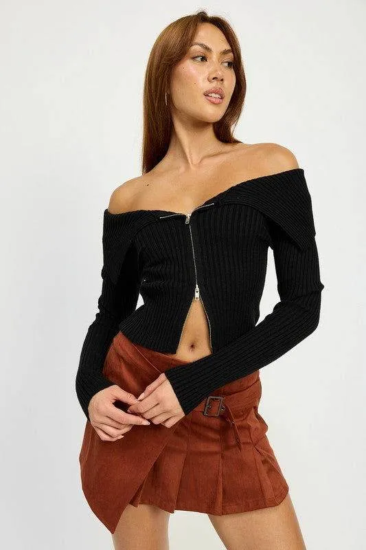 Emory Park Wrapped Buckle Belt Mini Skirt