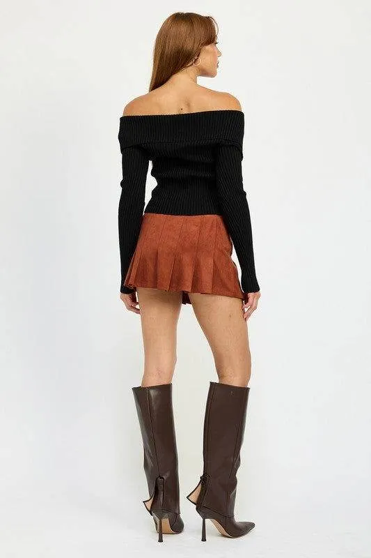 Emory Park Wrapped Buckle Belt Mini Skirt