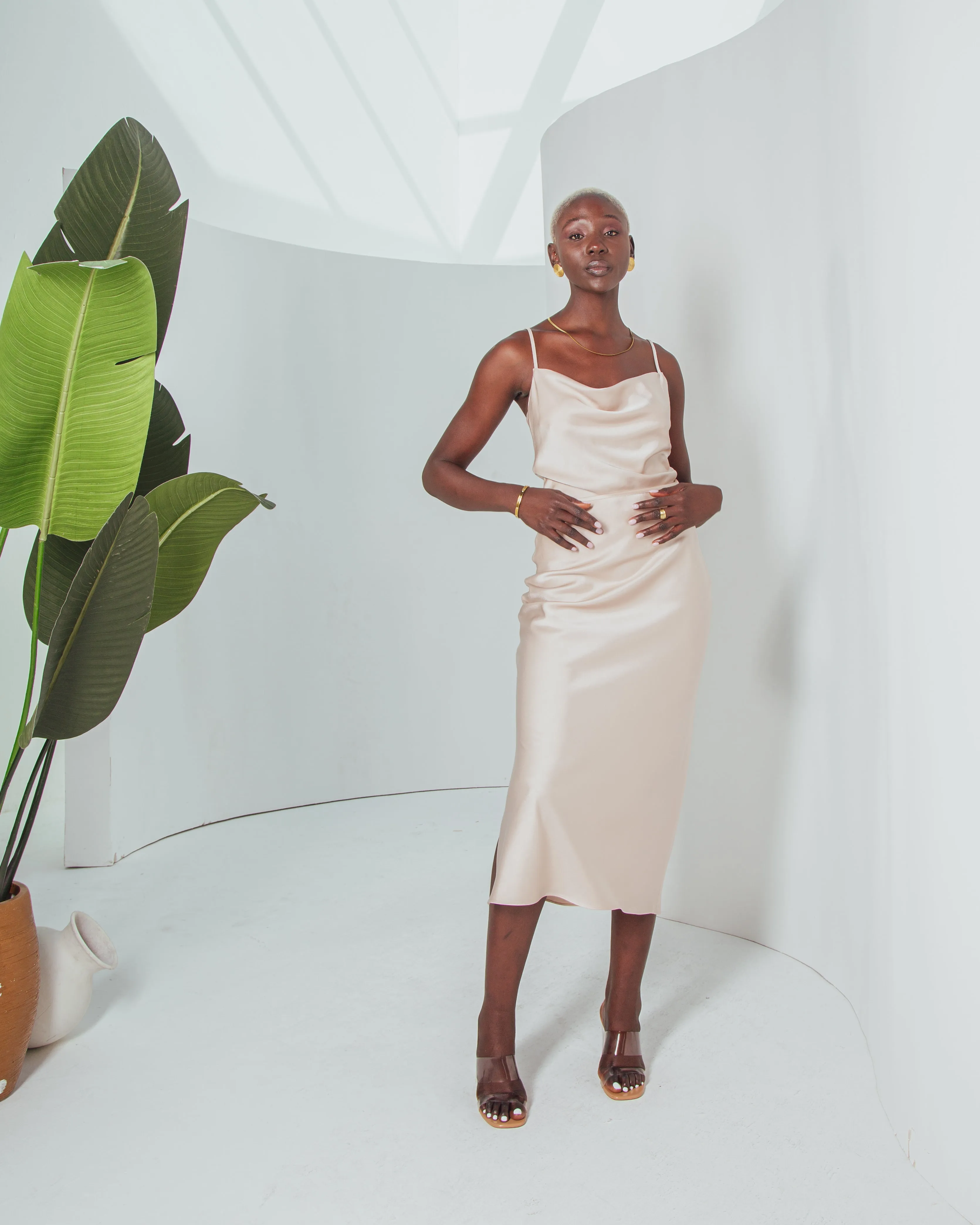 Essentials - Satin Midi Skirt