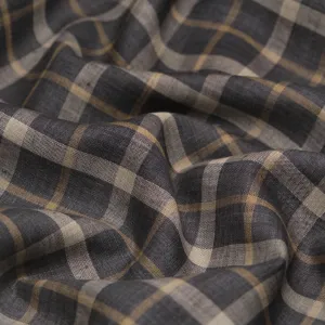 Fossil Plaid Yarn Dyed Linen - Slate