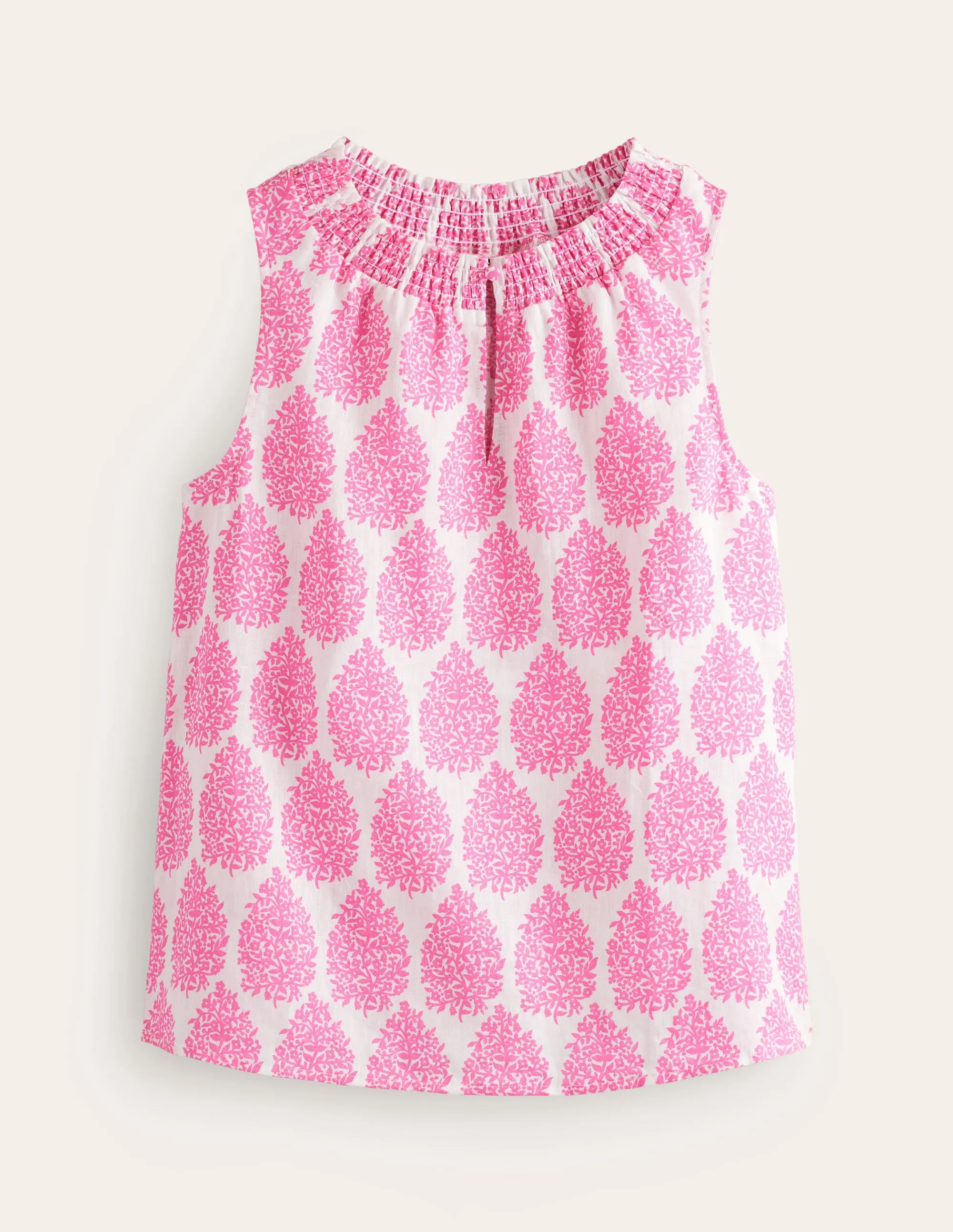 Georgia Linen Sleeveless Top-Sangria Sunset, Floret Paisley