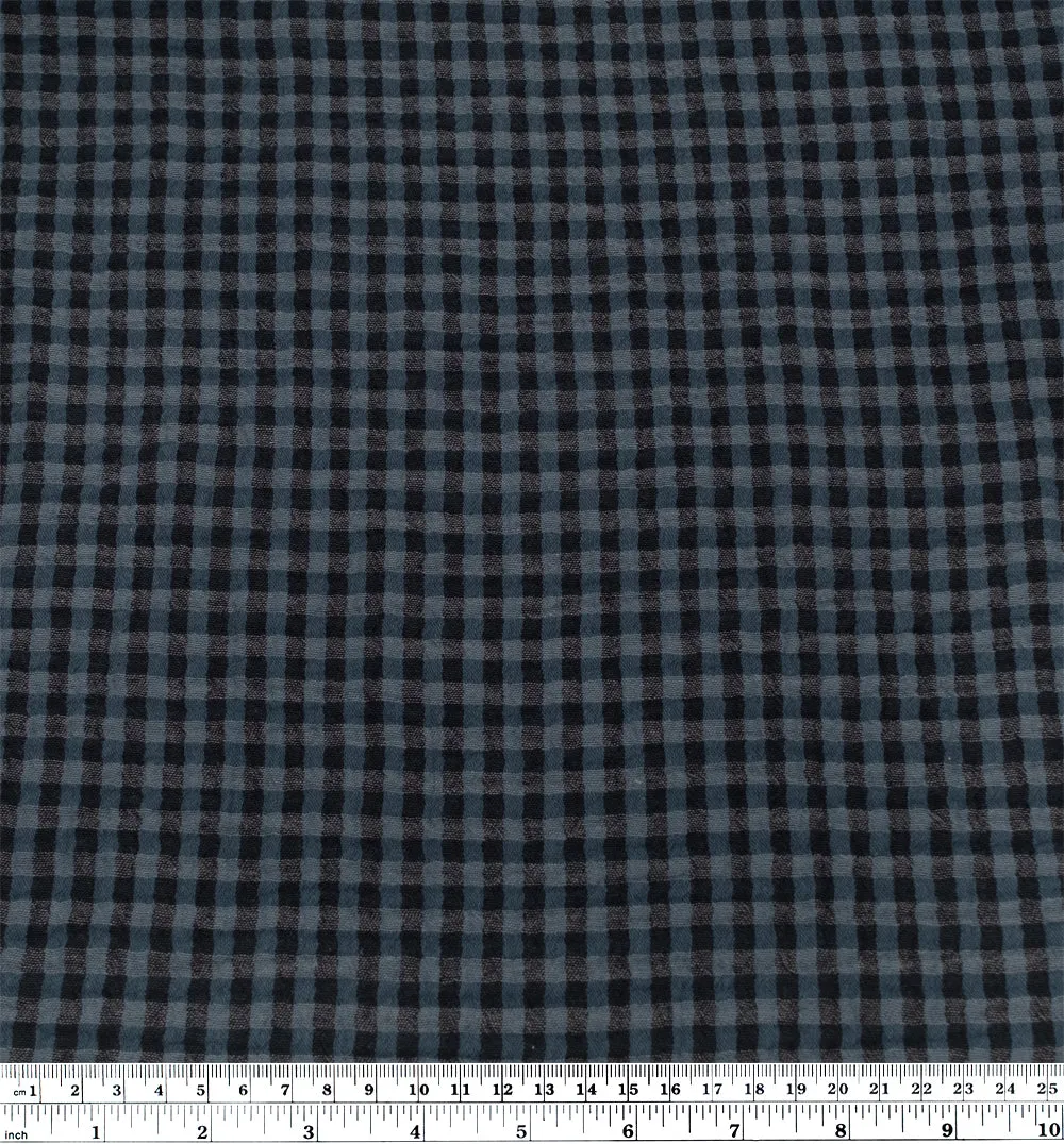 Gingham Organic Cotton Double Gauze - Ocean/Midnight Blue