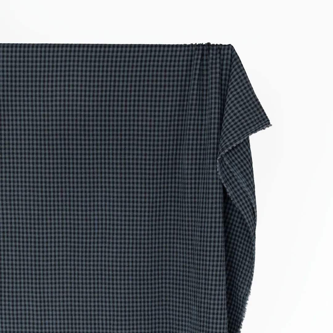 Gingham Organic Cotton Double Gauze - Ocean/Midnight Blue