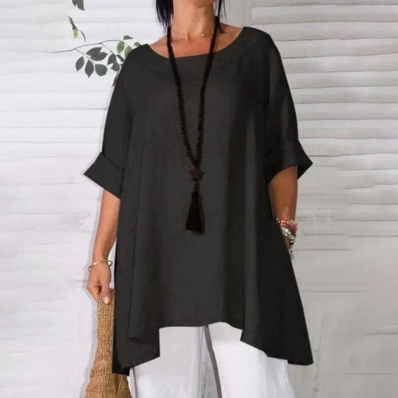 Ivyshape | Casual Loose-Fit Oversized Blouse for Women