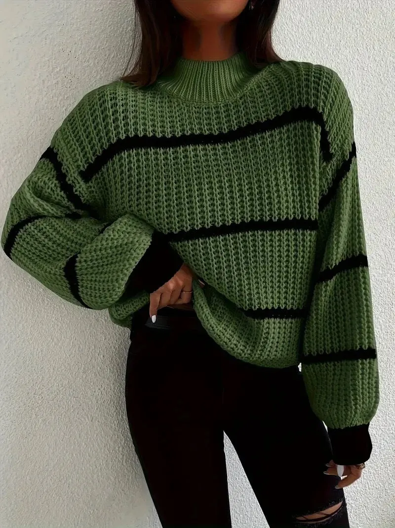 Ivyshape | Cozy Striped Sweater