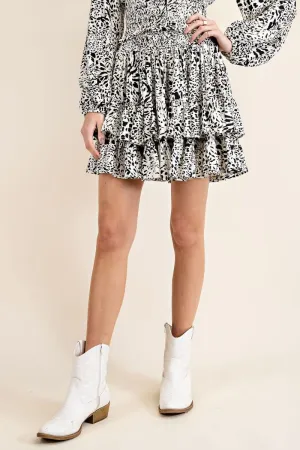 Leopard Ruffle Skirt