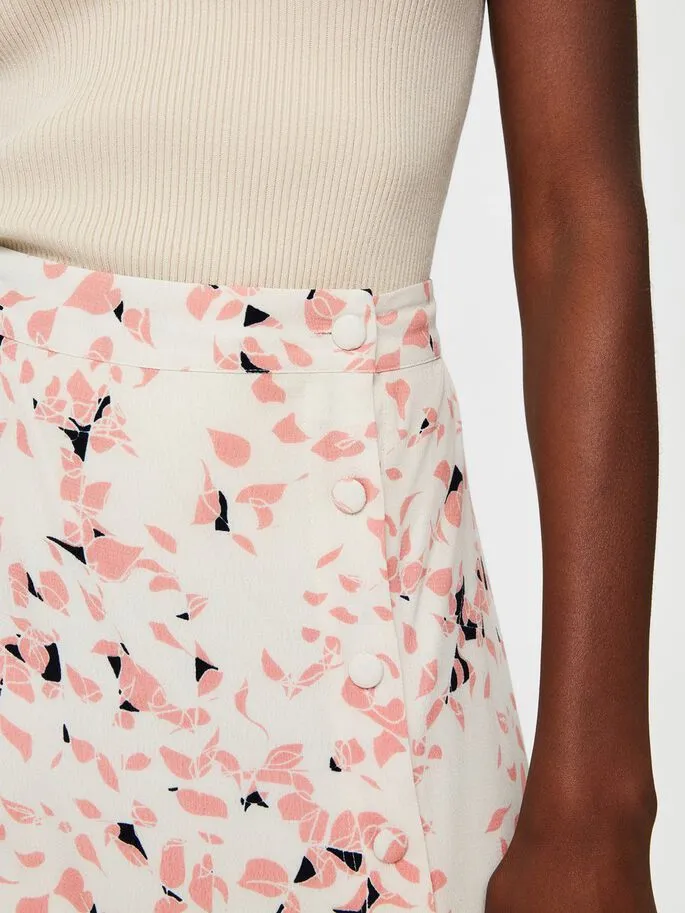Light Pink Printed Midi Skirt