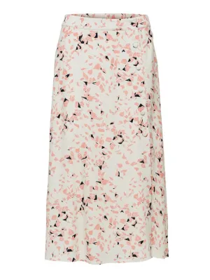 Light Pink Printed Midi Skirt