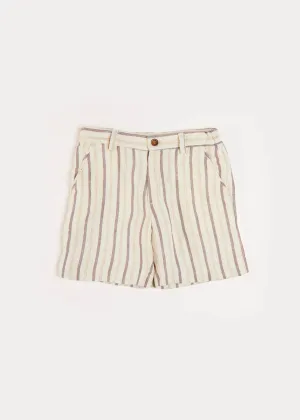 Light Striped Linen Shorts in Beige (4-10yrs)