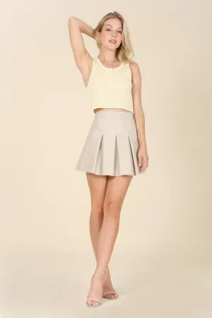 Lilou Vegan Leather Pleated Mini Skirt