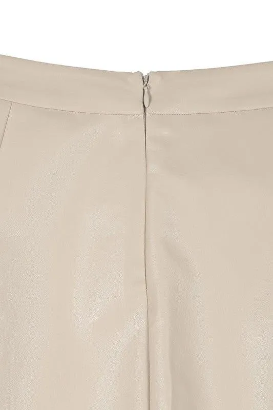 Lilou Vegan Leather Pleated Mini Skirt