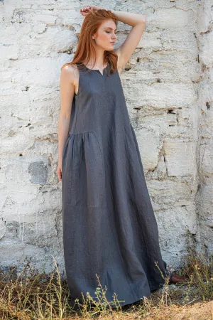 Loose Linen Maxi Dress
