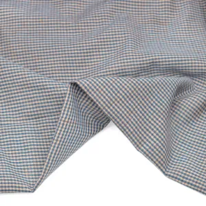 Micro Gingham Lightweight Handwoven Cotton - Slate Blue/Cream