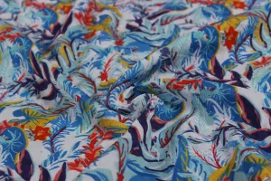 Multicolor Floral Cotton Cambric Fabric