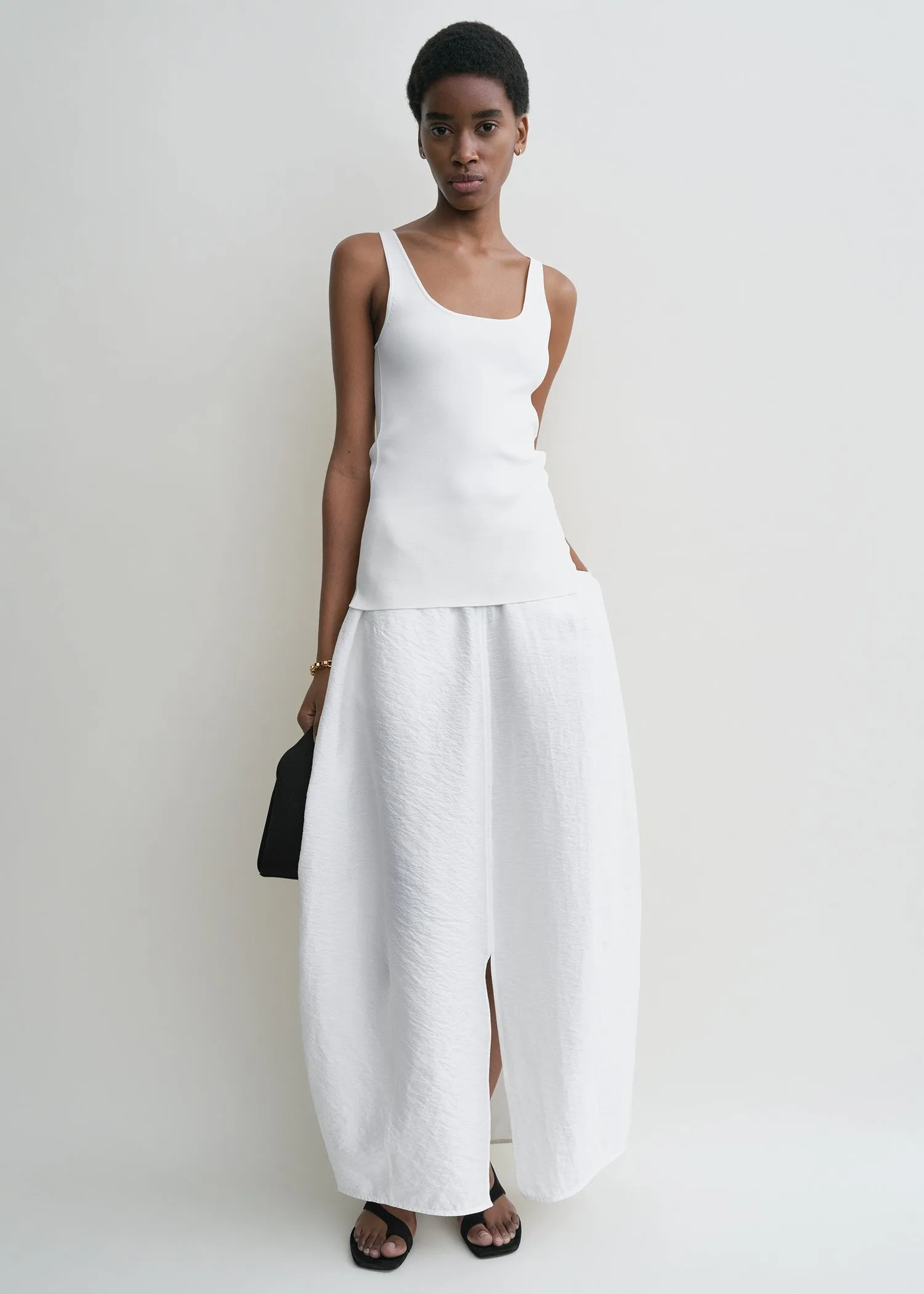 Parachute skirt white petite