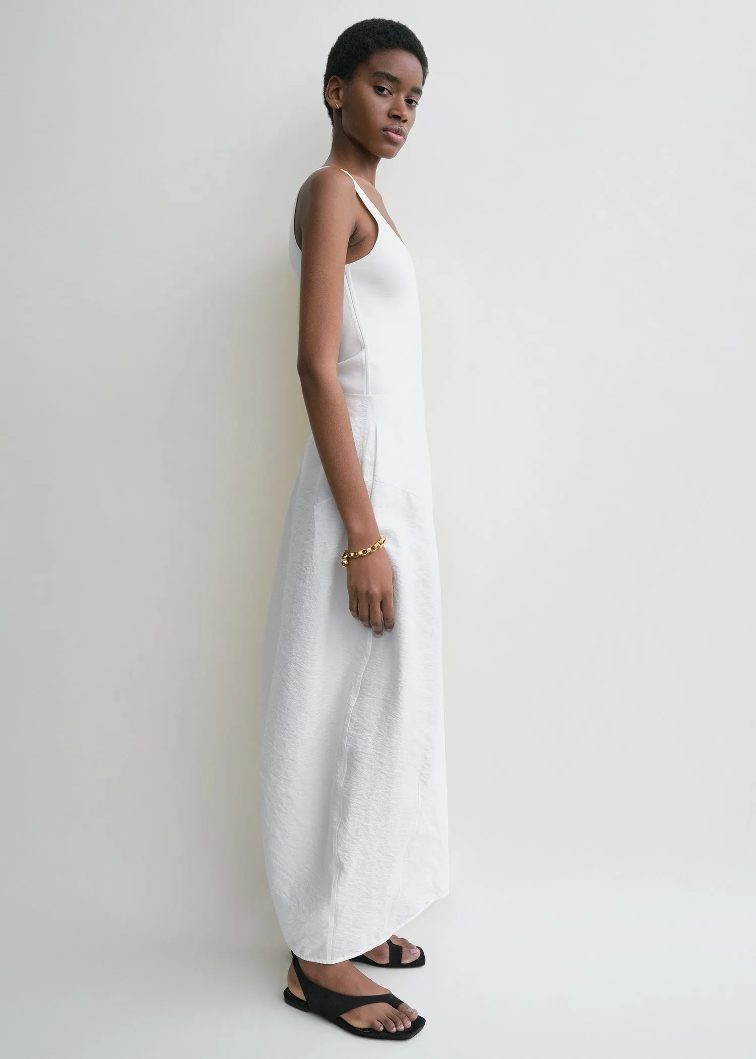 Parachute skirt white petite