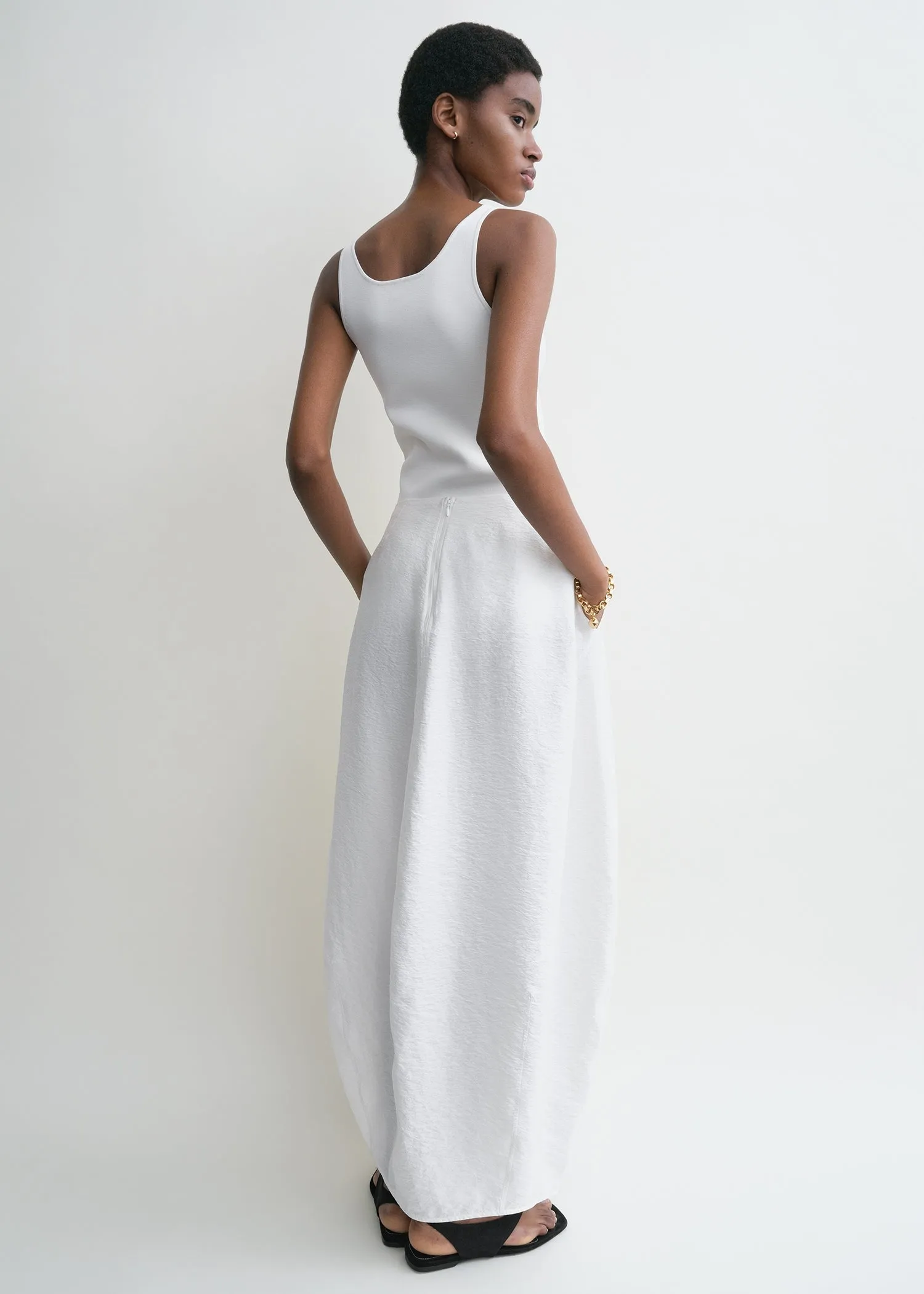 Parachute skirt white petite