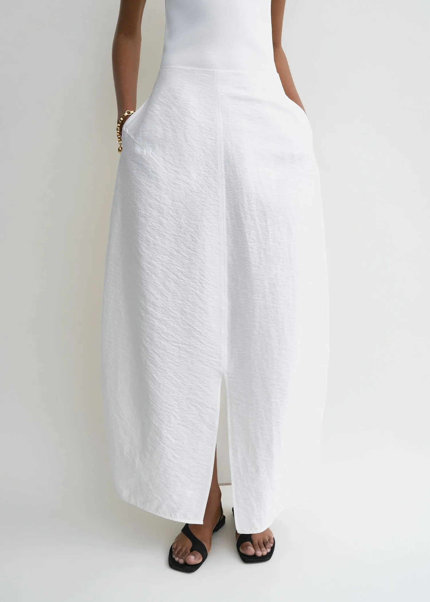 Parachute skirt white petite