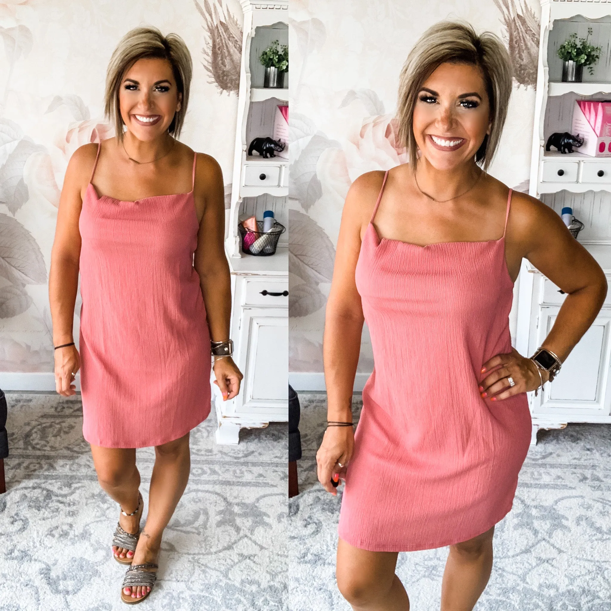 Perfect Promise Cowl Neck Dress - Marsala
