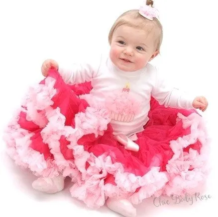 Raspberry & Light Pink Pettiskirt 9 & 13" Length
