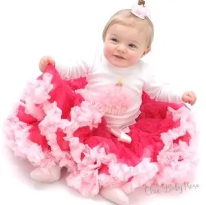 Raspberry & Light Pink Pettiskirt 9 & 13" Length