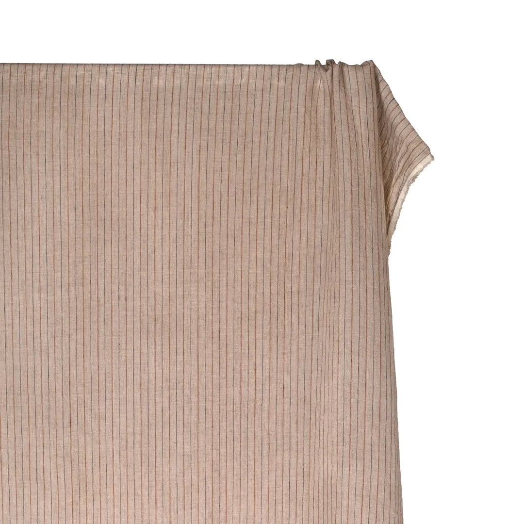 Remnant - 1m - Striped Stonewashed Linen - Pebble