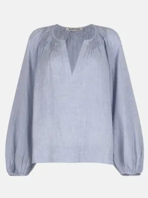 Sky Linen Blouse