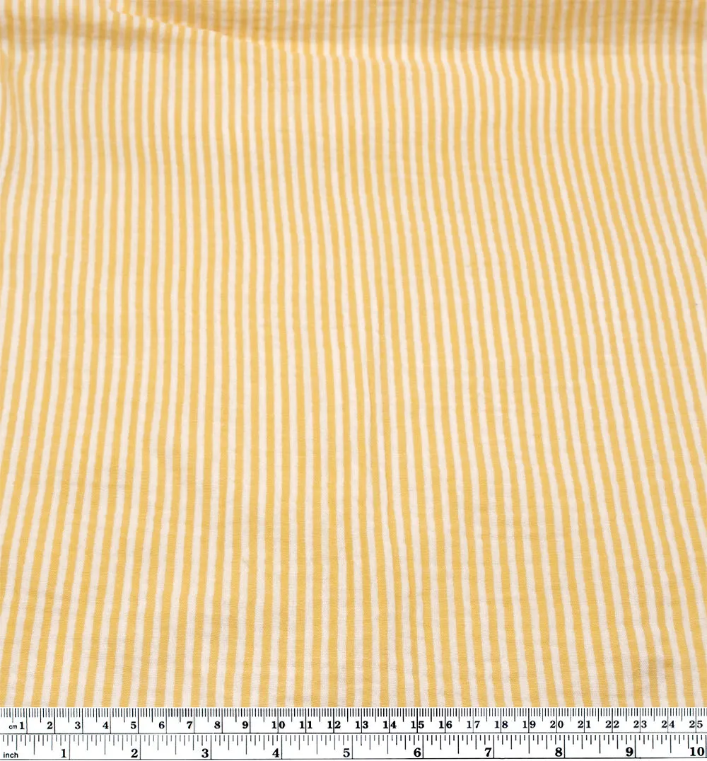 Striped Organic Cotton Double Gauze - Buttercup