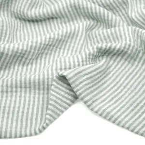 Striped Organic Cotton Double Gauze - Frost