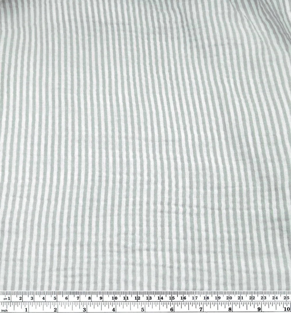 Striped Organic Cotton Double Gauze - Frost