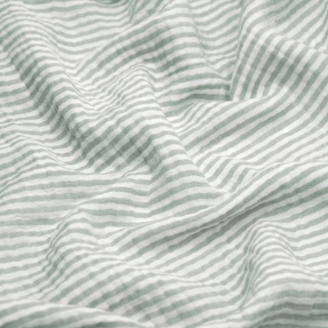 Striped Organic Cotton Double Gauze - Frost