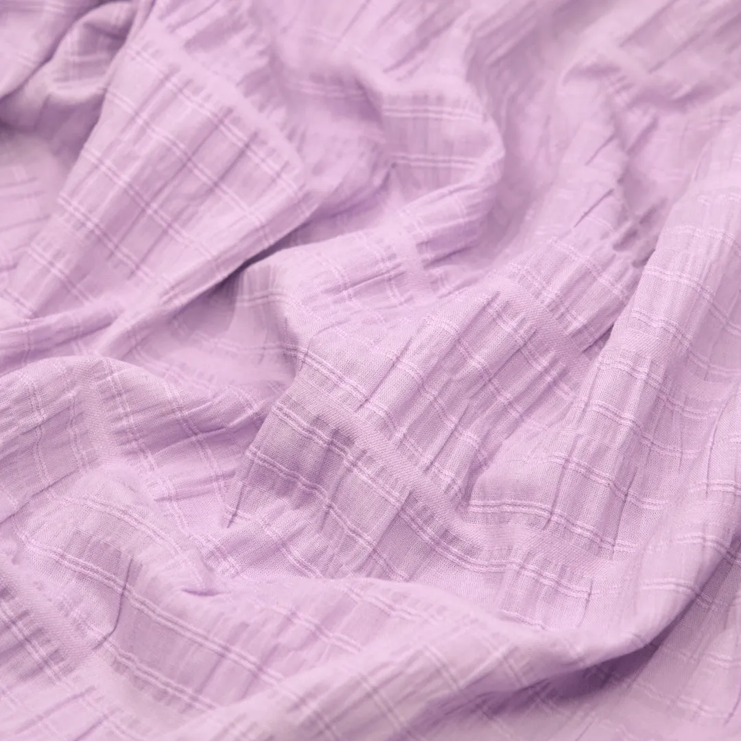 Striped Smocked Cotton Voile - Lilac